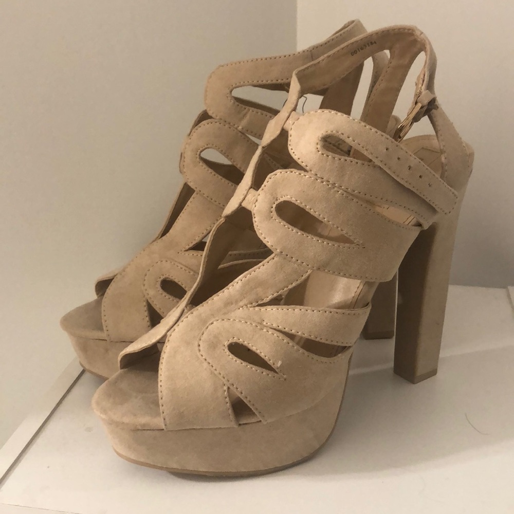 F21 cutout open toe heels